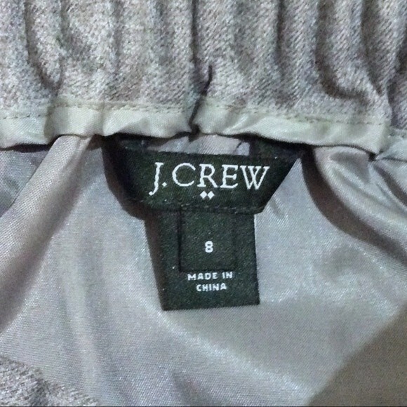 J. Crew Grey Wool Skirt Sz 8 Mini Skirt Elastic Waist Lined Neutral Classic - Picture 2 of 4